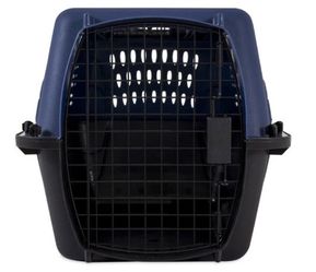 24” pet cat dogs cage crate kennel portable 2 door heavy duty travel plastic