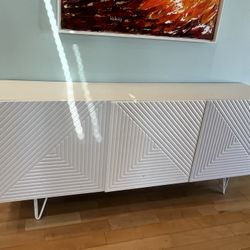 White high gloss console table
