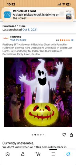 FastDeng 6FT Halloween Inflatable Ghost with Pumpkin