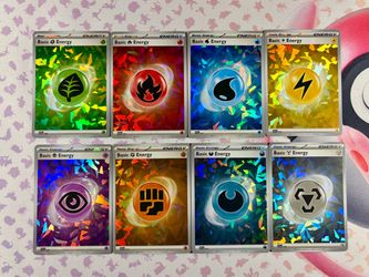 UPC Exclusive Cracked Ice Holo Pokémon S&V Energy Set 009–016 Complete 8 Cards