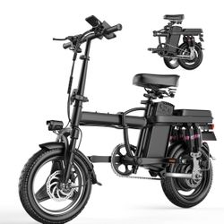 Electric Bike for Adults, Folding Electric Bike, 500W Motor, Up to 25 MPH and 20/30 Miles Long Range, 48V 13AH/15AH Removable Battery, Ebike with 14" 