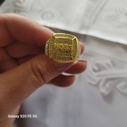 BOSS rhinestone Ring
