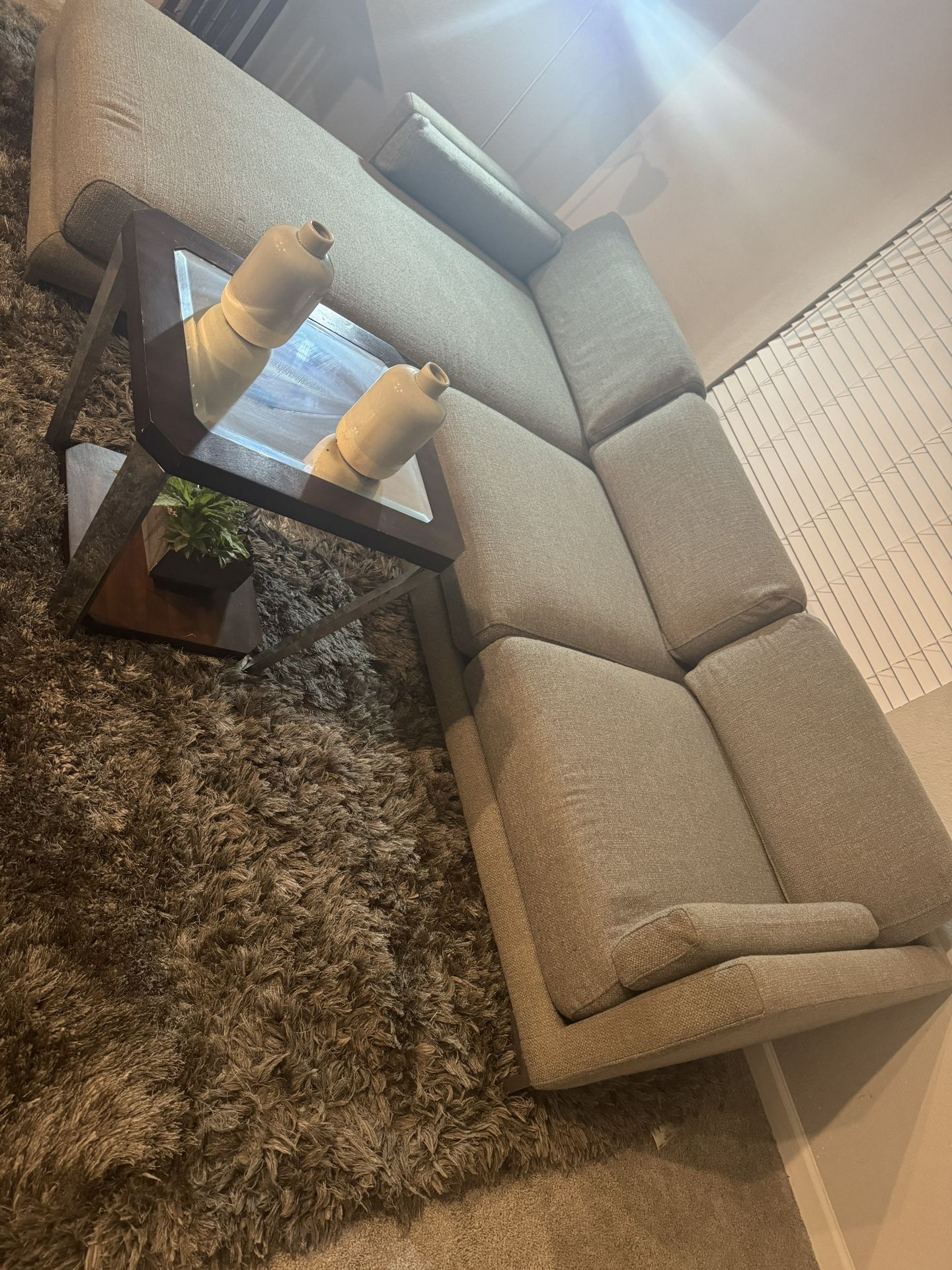 Beautiful Gray Sofa Chaise