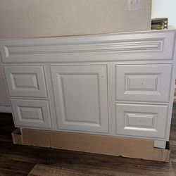 Glacier Bay Hampton 48 in Bath Vanity Cabinet Without Top In Dove Gray