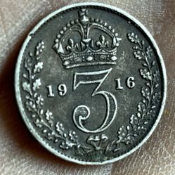 3 Penny 1916. Coin Of British 