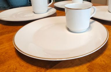 Vintage JSC Golden Heirloom Fine China, Set of Four Snack Plates