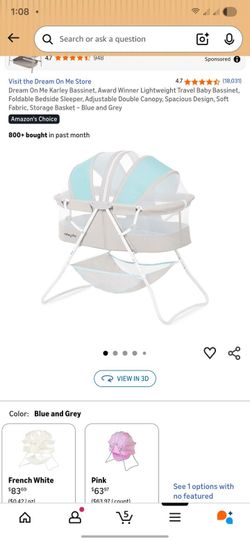 Dream On Me Karley Bassinet, Award Winner Lightweight Travel Baby Bassinet