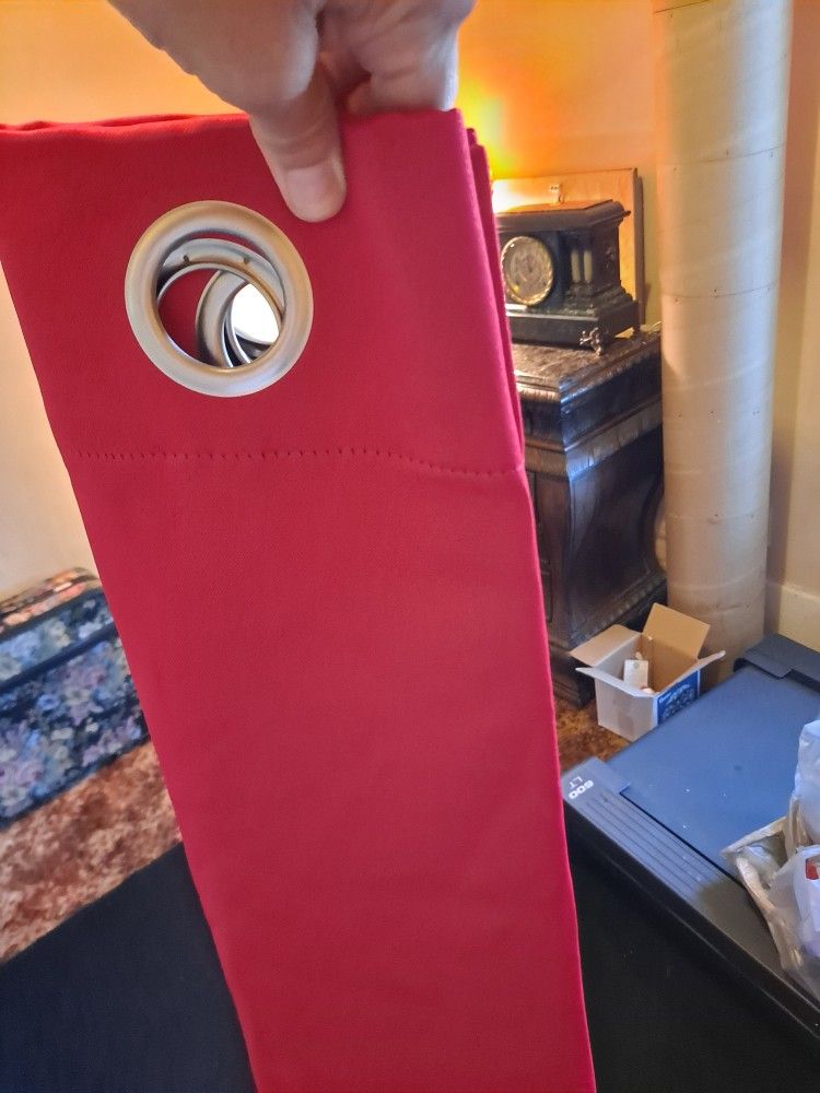 New Red Pocket Rod Drapes