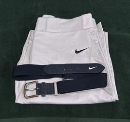 Nike Vapor Pro Baseball Pants Gray With Nike Belt Navy Blue