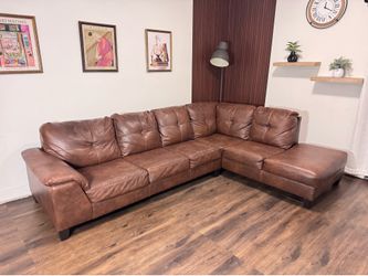 Brown Leather Sectional - Free Delivery