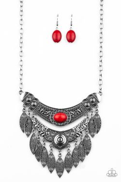 New necklace color red and Silver