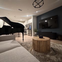 Round Wood Coffee Table-$350