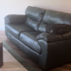 Green Lane Leather 3 Seater Couch