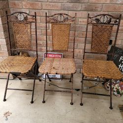 3 Wicker Chairs 