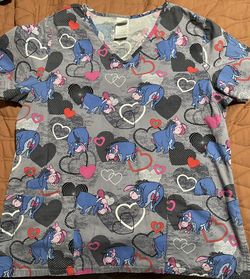 Disney Eeyore And Piglet Scrub Top