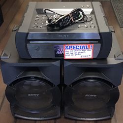 Sony HCD-Shake 10 Home Stereo Super Loud DJ Bluetooth Console W/ 2 Speakers 