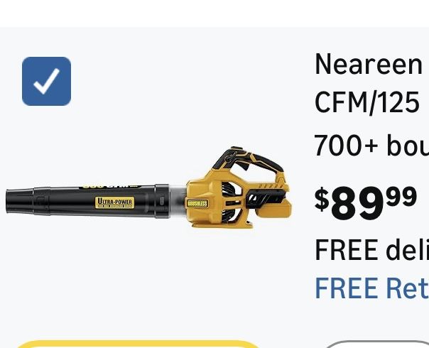 Cordless Leaf Blower, 600 CFM/125 MPH Turbo Boost Compatible with Dewalt 20V Max Battery