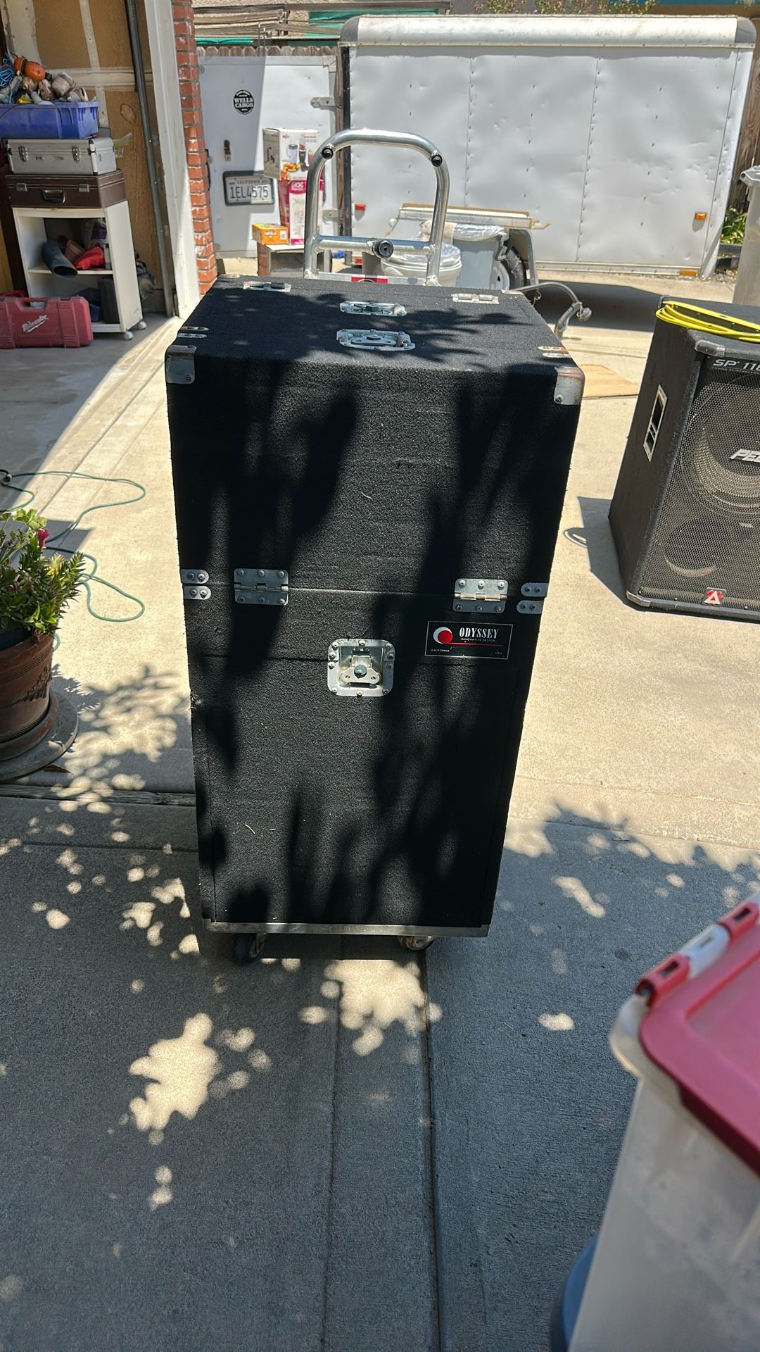 DJ Gig Rolling Box With Two amps, Mixer and CD