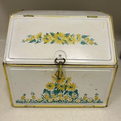  Vintage 1940s to 1950s Double Metal Bread Box 