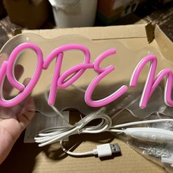 Pink Neon Open Sign-12 inch