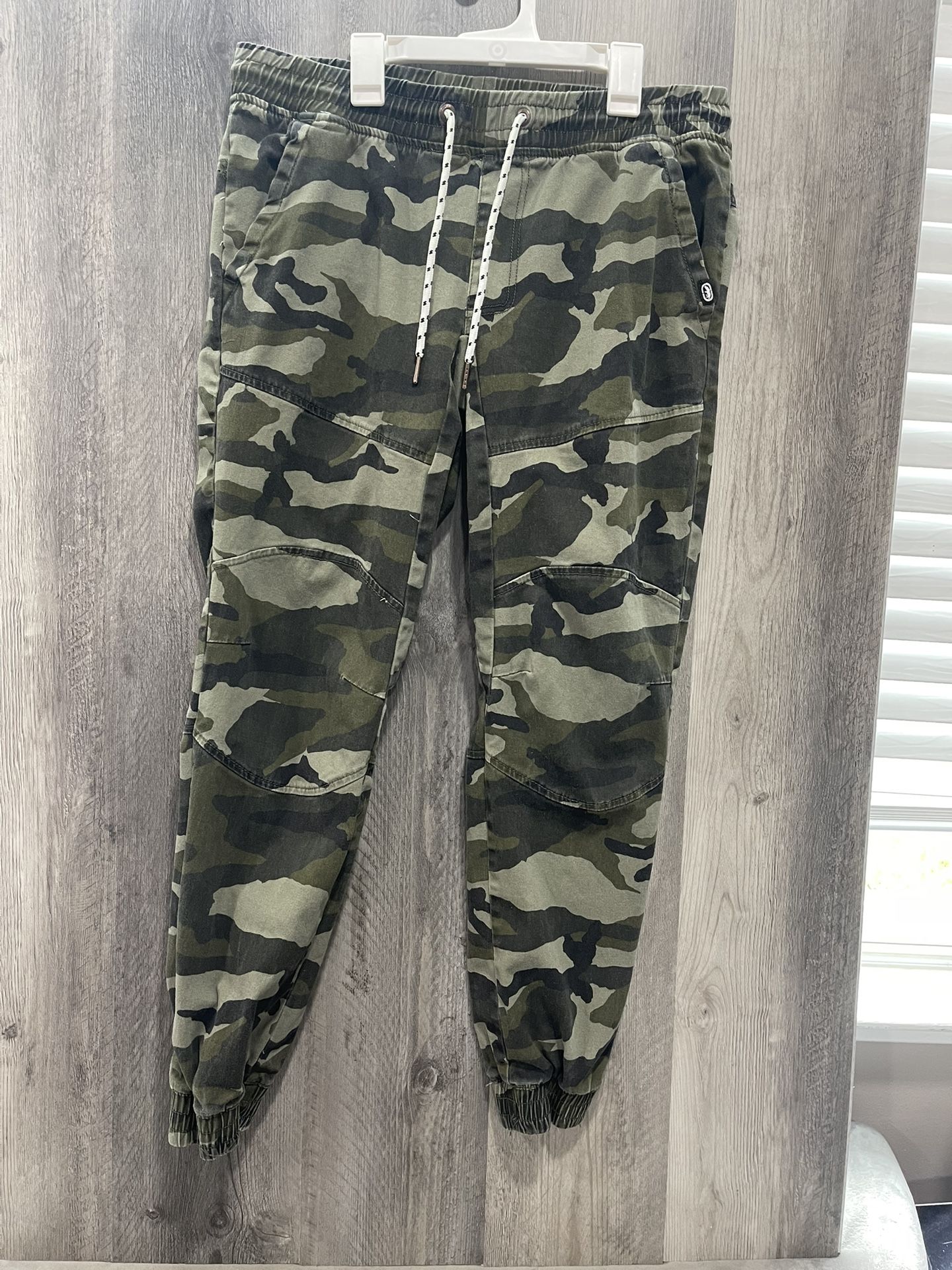 Ecko Unltd Camo Jogger Pants Men's Med Green Elastic Waist