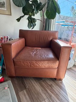 Brown Leather Accent Chair