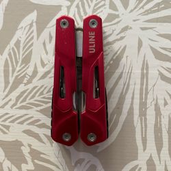 ULINE Stainless Steel Multitool Safety Lock with Nylon Sheath, Red