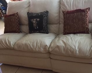 Beautiful White Leather Sofa