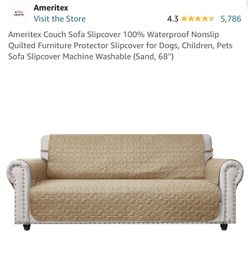 Ameritex Couch Sofa Slipcover 100% Waterproof Nonslip Quilted Furniture Protector Slipcover for Dogs, Children, Pets Sofa Slipcover Machine Washable (