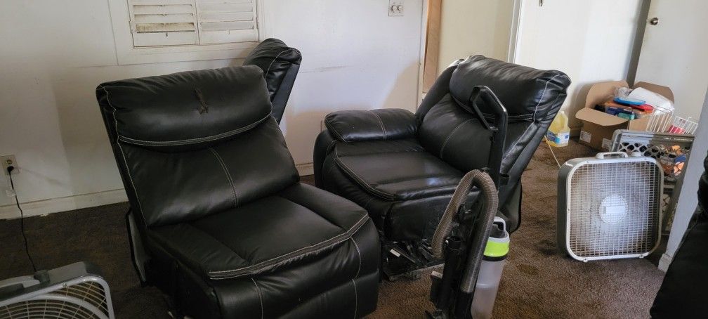 Black ,recliner ,sectional Couches