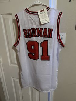NBA Chicago Bulls Dennis Rodman white jersey size L