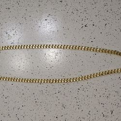 22" 18k Gold Plated Solid 925 Sterling Silver Miami Cuban Chain 7mm