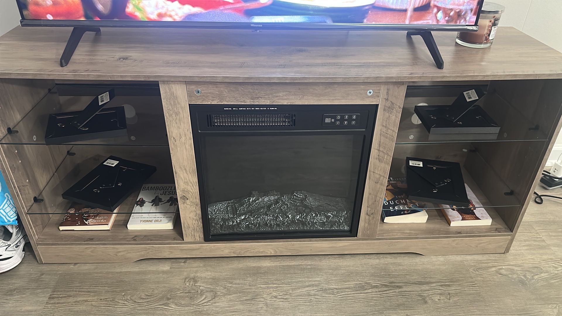TV Stand W/fireplace And LED Lights