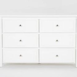 NEW Luca White 6-Drawer Dresser