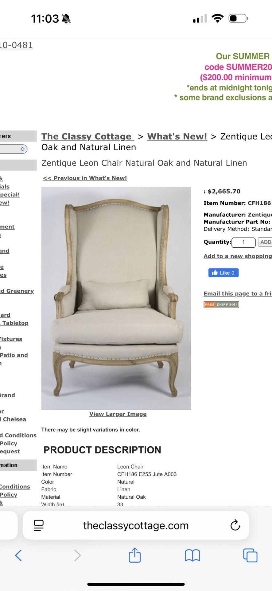 Vintage/antique French provisional wing back armchair