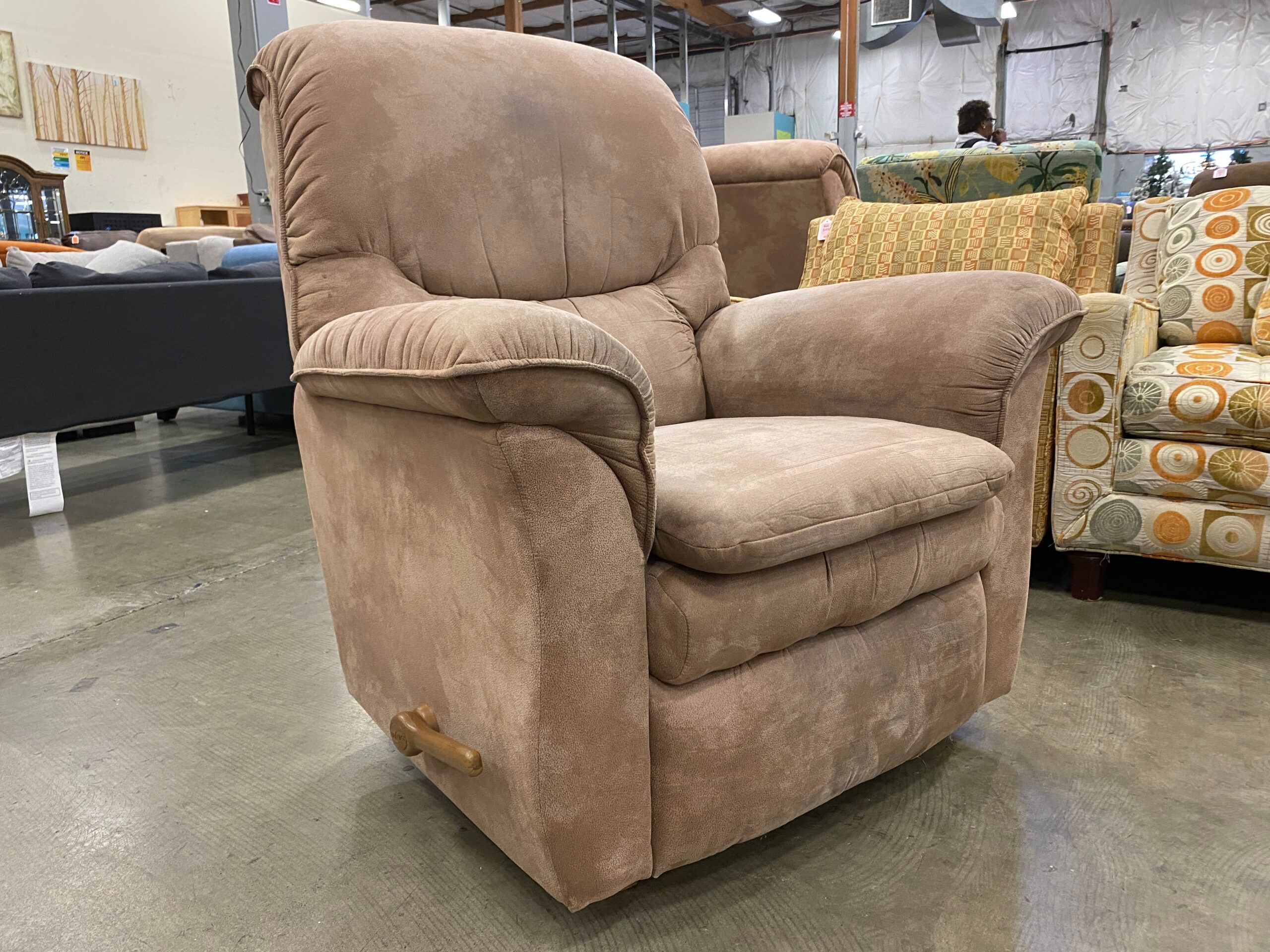 LA-Z-BOY Brown Plush Rocking Manual Recliner