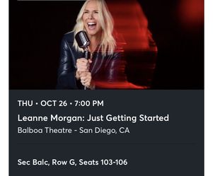 2 Tickets Leanne Morgan 10/26