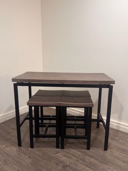 Bar Height Table with 3 Stools