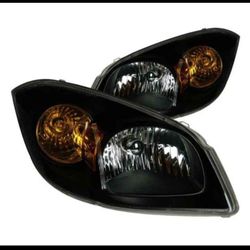 Brand New new Black Housing Halogen Headlights Compatible With Chevrolet Pontiac Cobalt G5 Pursuit 2005-2010 
