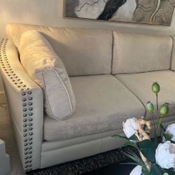 El Dorado L Shape Couch In Beige/White 