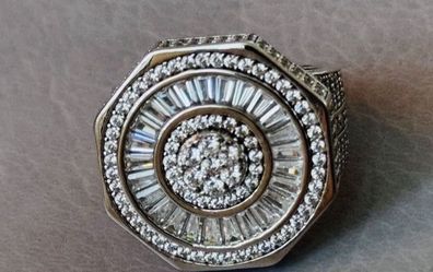 Real Solid 925 Sterling Silver Octagon Ring Size 9 New