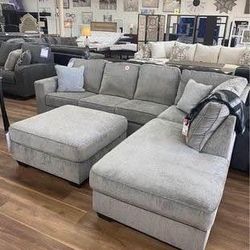 New Silver Grey Or Dark Blue Ashley Brand Sectional Sofa Couch *Ottoman Sold Separately*