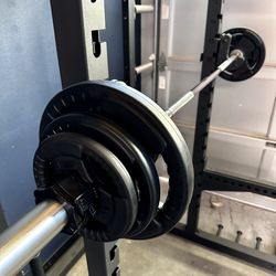 Brand New Olympic 80 Lb Rubber Grip Weight  Plates + Women’s Bar Barbell Home Gym Equipment 