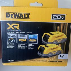 Dewalt Pair Set (2)  20V XR powerstack 1.7 AH Rechargable Batteries 