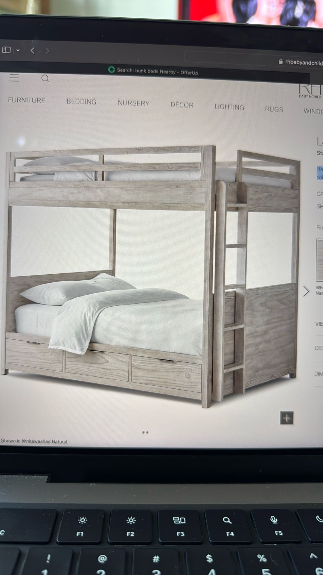 Restoration hardware Bunk bed. Full Over Full