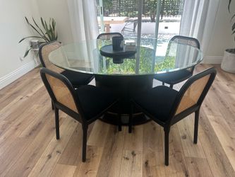 Glass Dining Table with Chairs