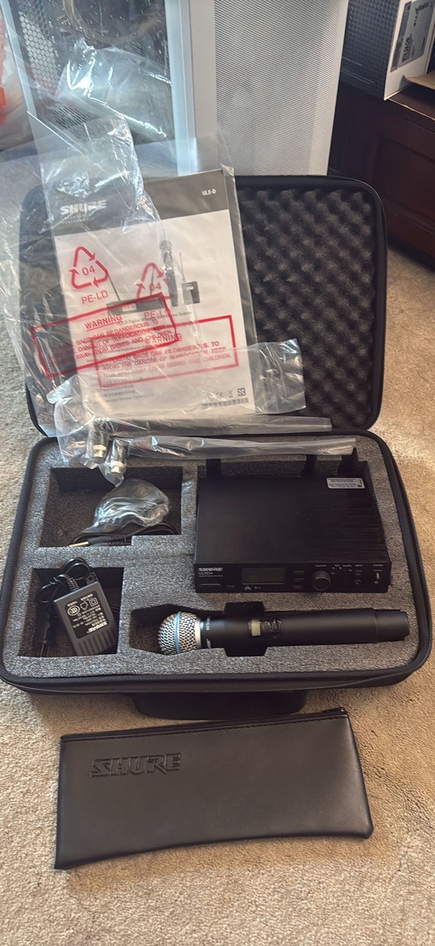 Shure ULXD4 Receiver w/ ULXD2 Beta 58a Microphone Wireless System SELL/TRADE