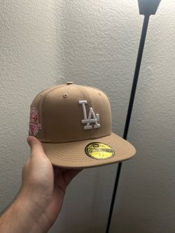 Khaki LA Dodgers Fitted Hat Size 7 5/8