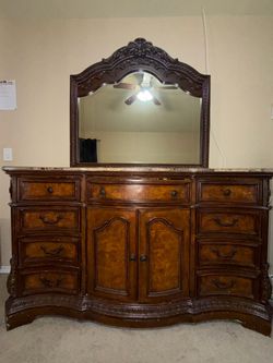 Vintage real wood dresser set