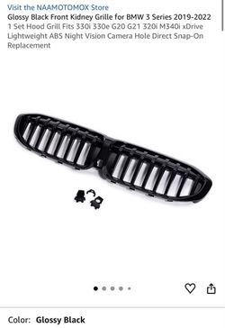 Glossy Black BMW 3 Series Front Kidney Grille